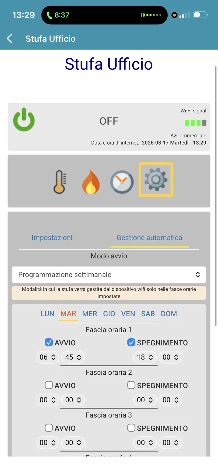 Schermata app WiNet+ 3782