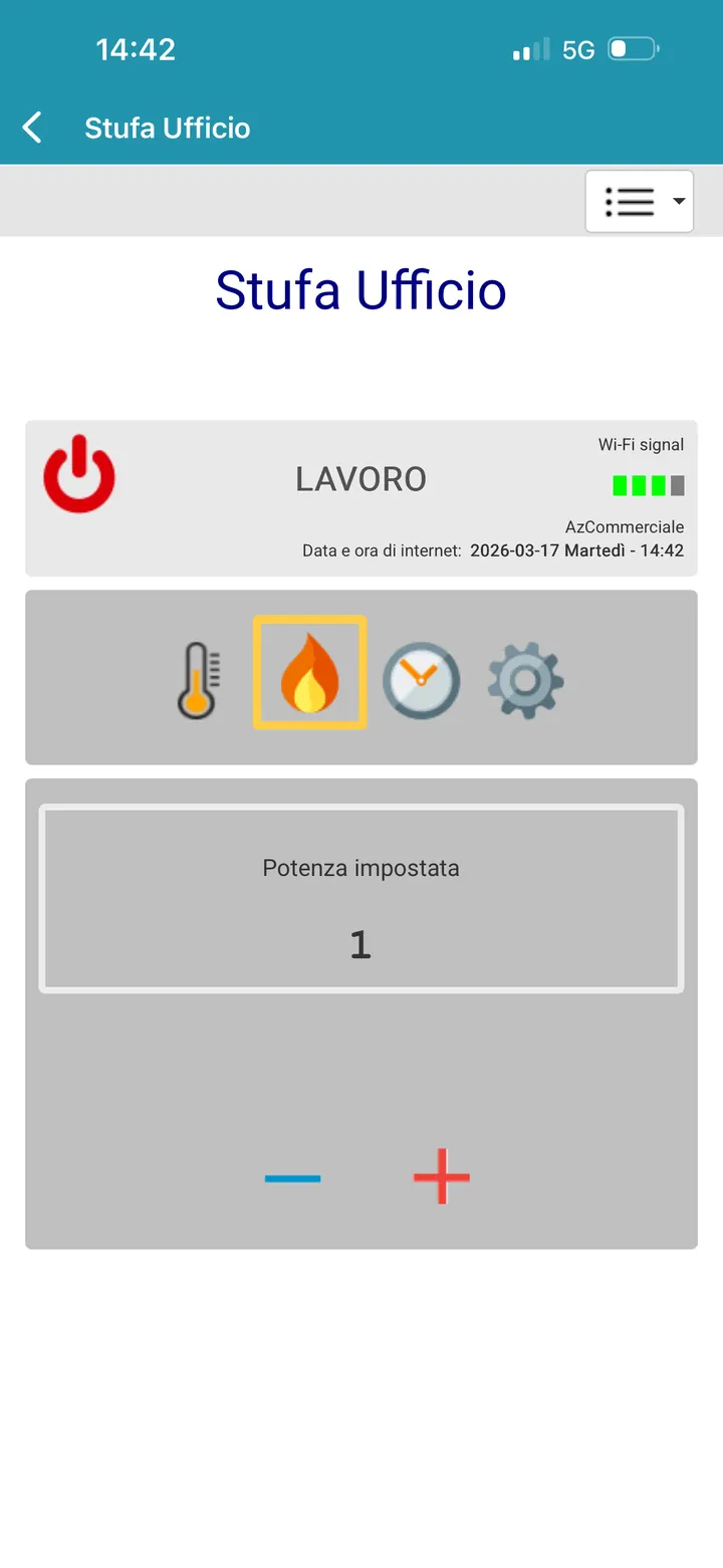 Schermata app WiNet+ 3785